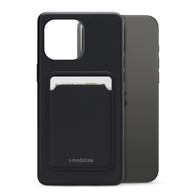 Mobilize Rubber Gelly Card Case Apple iPhone 15 Pro Max Matt Black Mobilize Rubber Gelly Card Case Apple iPhone 15 Pro Max Matt Black - Image 1