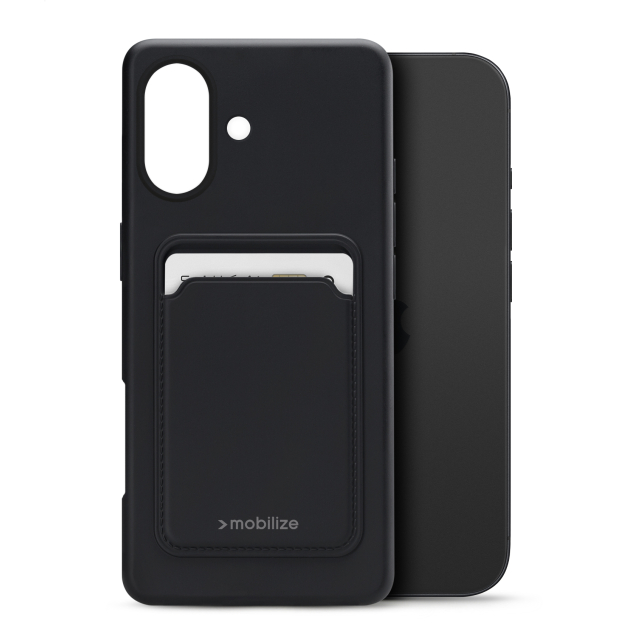 Mobilize Rubber Gelly Card Case Apple iPhone 17 Matt Black Mobilize Rubber Gelly Card Case Apple iPhone 17 Matt Black - Image 1