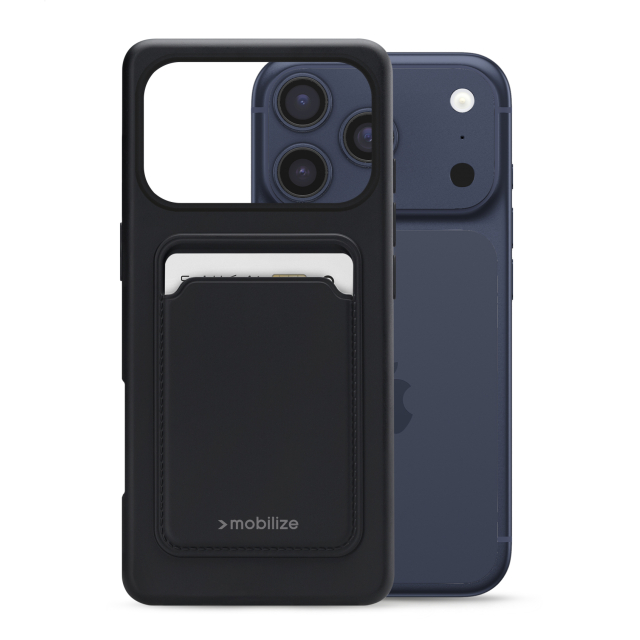 Mobilize Rubber Gelly Card Case Apple iPhone 17 Pro Max Matt Black Mobilize Rubber Gelly Card Case Apple iPhone 17 Pro Max Matt Black - Image 1