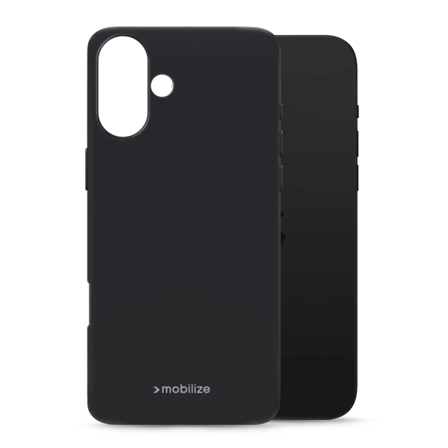 Mobilize Rubber Gelly Case Apple iPhone 16 Matt Black Mobilize Rubber Gelly Case Apple iPhone 16 Matt Black - Image 1
