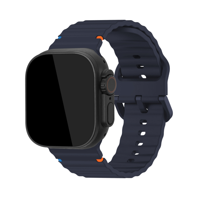 Mobilize Silicon Watch Band - Buckle - for Apple 42/44/45/49mm - Blue Mobilize Silicon Watch Band - Buckle - for Apple 42/44/45/49mm - Blue - Image 1