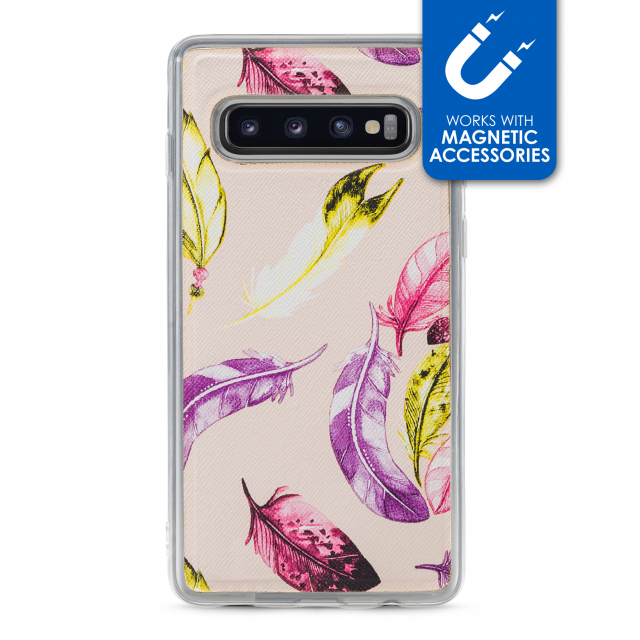 My Style Magneta Case for Samsung Galaxy S10 Beige Feathers My Style Magneta Case for Samsung Galaxy S10 Beige Feathers - Image 1