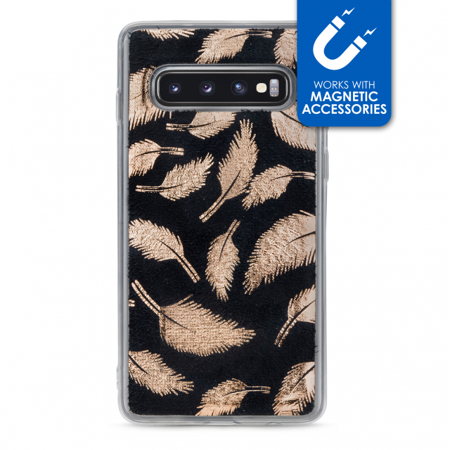 My Style Magneta Case for Samsung Galaxy S10 Golden Feathers My Style Magneta Case for Samsung Galaxy S10 Golden Feathers - Image 1