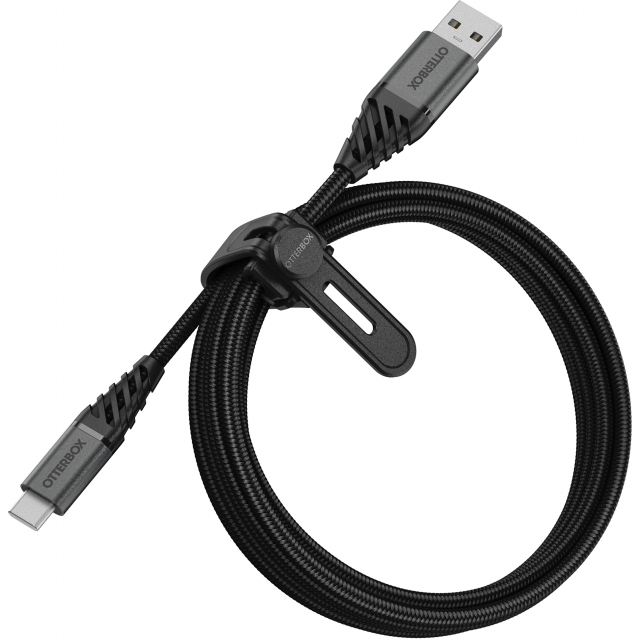 OtterBox Nylon Braided Charge/Sync Cable USB-C 2m Black OtterBox Nylon Braided Charge/Sync Cable USB-C 2m Black - Image 1