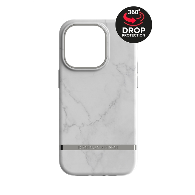 Richmond & Finch Freedom Series One-Piece Apple iPhone 14 Pro White Marble Richmond & Finch Freedom Series One-Piece Apple iPhone 14 Pro White Marble - Image 1