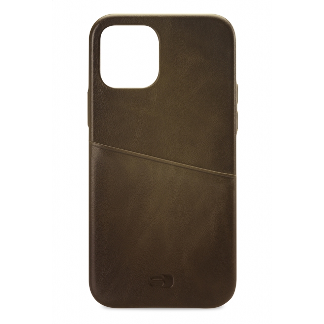 Senza Desire Leather Cover with Card Slot Apple iPhone 12/12 Pro Burned Olive Senza Desire Leather Cover with Card Slot Apple iPhone 12/12 Pro Burned Olive - Image 1