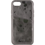 Senza Glam Leather Cover with Card Slot Apple iPhone 7/8/SE (2020/2022) Metallic Grey