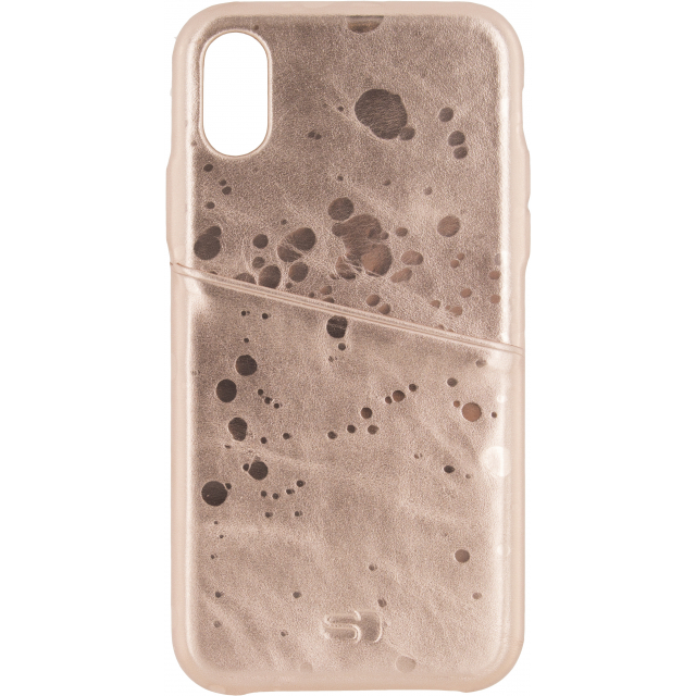 Senza Glam Leather Cover with Card Slot Apple iPhone X/Xs Metallic Rosé Senza Glam Leather Cover with Card Slot Apple iPhone X/Xs Metallic Rosé - Image 1