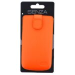 Senza Leather Slide Case Neon Orange Size XXL