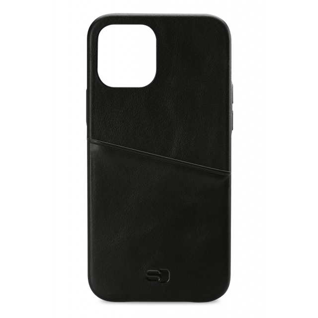 Senza Pure Leather Cover with Card Slot Apple iPhone 12 Mini Deep Black Senza Pure Leather Cover with Card Slot Apple iPhone 12 Mini Deep Black - Image 1