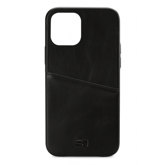 Senza Pure Leather Cover with Card Slot Apple iPhone 12/12 Pro Deep Black Senza Pure Leather Cover with Card Slot Apple iPhone 12/12 Pro Deep Black - Image 1