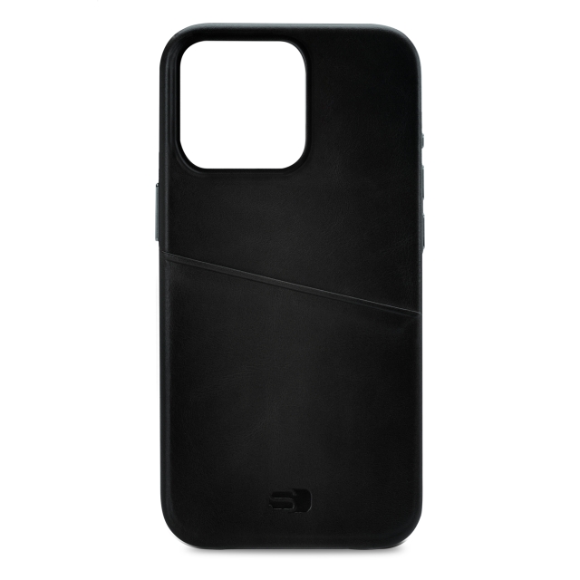 Senza Pure Leather Cover with Card Slot Apple iPhone 14 Pro Deep Black Senza Pure Leather Cover with Card Slot Apple iPhone 14 Pro Deep Black - Image 1