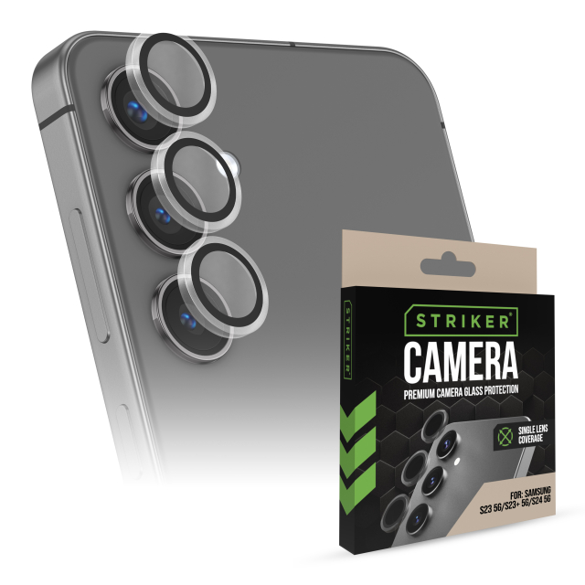 Striker Single Lens Glass Camera Protector - Transparent - Samsung Galaxy S23 5G/S23+ 5G/S24 5G Striker Single Lens Glass Camera Protector - Transparent - Samsung Galaxy S23 5G/S23+ 5G/S24 5G - Image 1