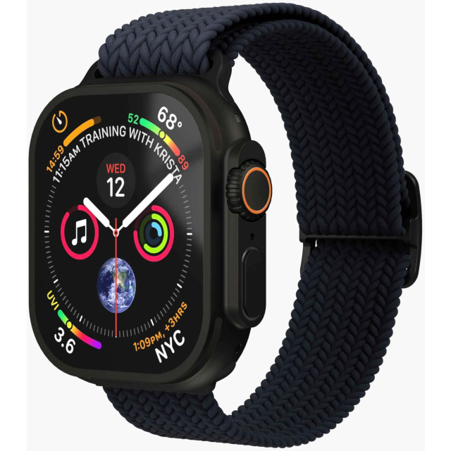 Vonmählen Woven Loop For Apple Watch 40 - 41 - 42mm One Size Black/Navy Vonmählen Woven Loop For Apple Watch 40 - 41 - 42mm One Size Black/Navy - Image 1