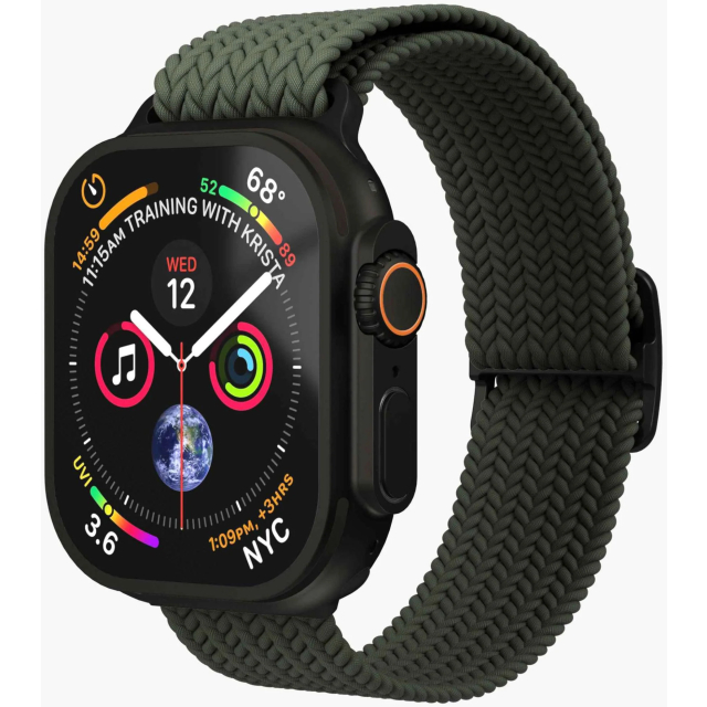 Vonmählen Woven Loop For Apple Watch 40 - 41 - 42mm One Size Black/Olive Vonmählen Woven Loop For Apple Watch 40 - 41 - 42mm One Size Black/Olive - Image 1